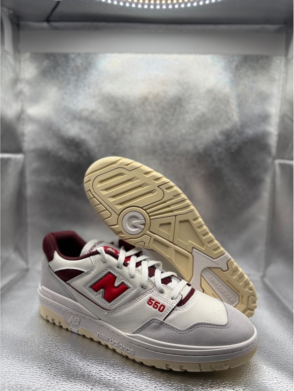 New Balance 550 'Sea Salt Grey True Red